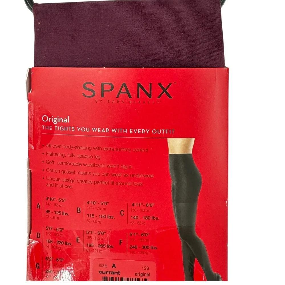 Spanx Tight-End Tights‎ Women Size A Currant Burgundy Bodyshaping Opaque 128 NEW
